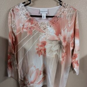 Women’s Size Large Alfred Dunner 3/4 Sleeve Floral